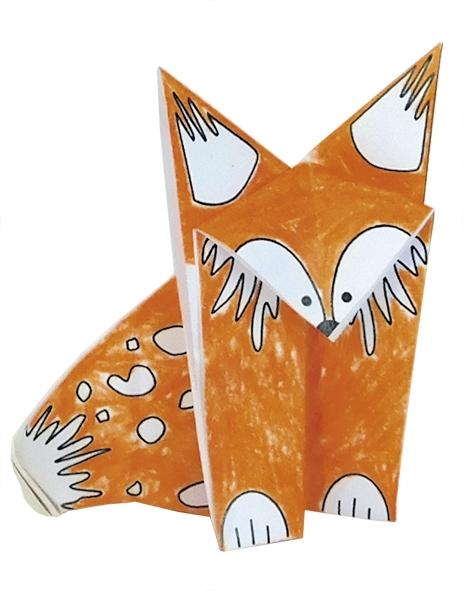 Colouring-Origami, foxes, 20 sheets, 15 x15 cm