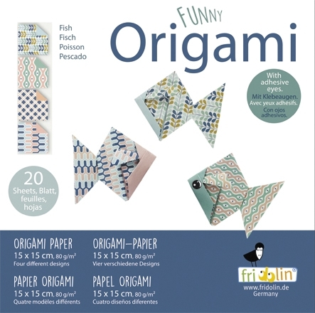 Funny Origami, Fishes, 20 sheets 15x15 cm