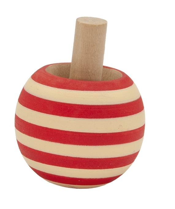 Stand-up spinning top, red / natural