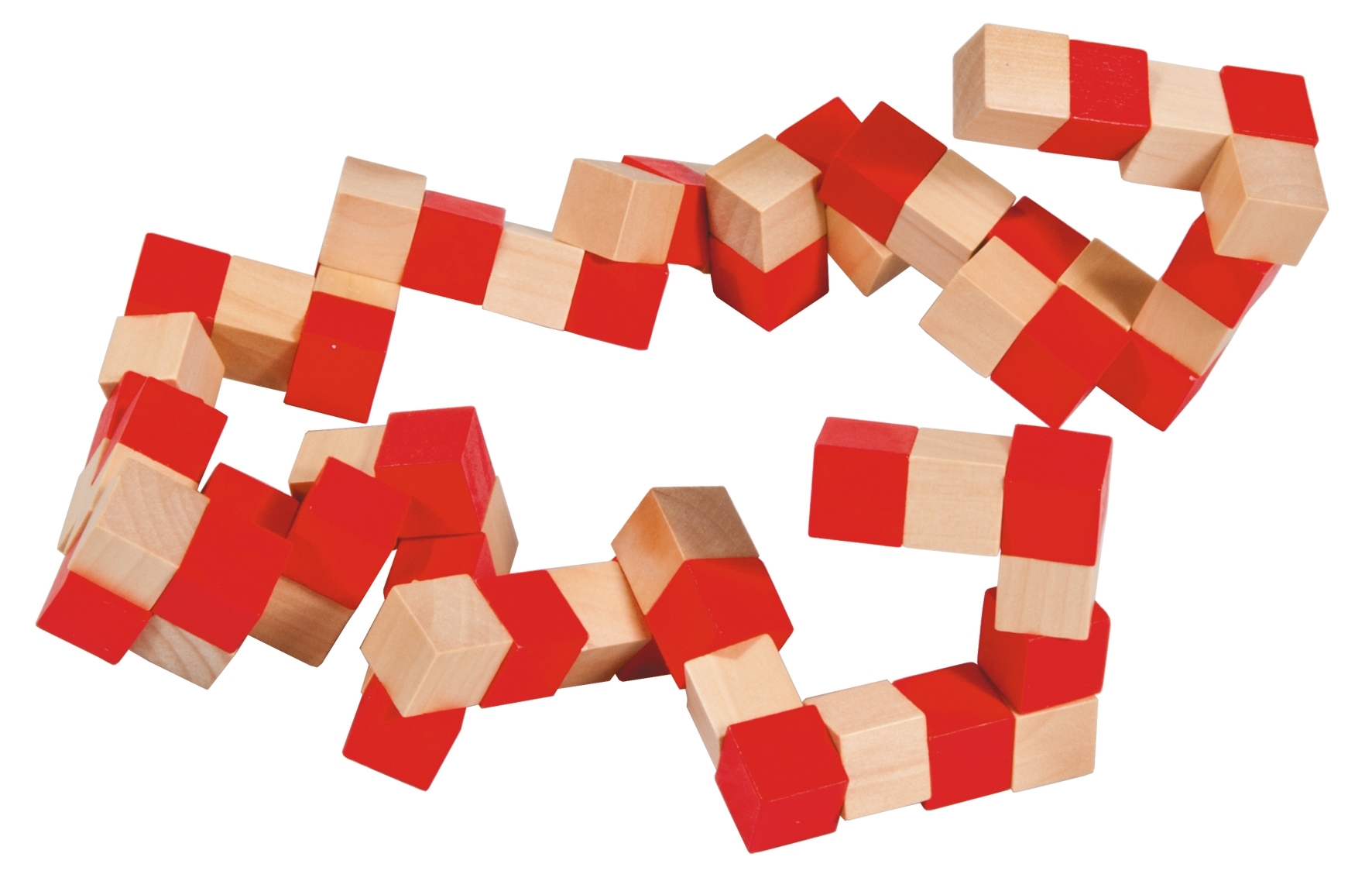 master snake cube, 6 x 6 cm, nature/red