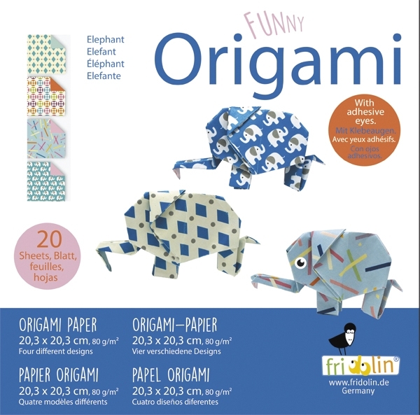 Funny Origami, Elephant, 20 sheets 20x20 cm