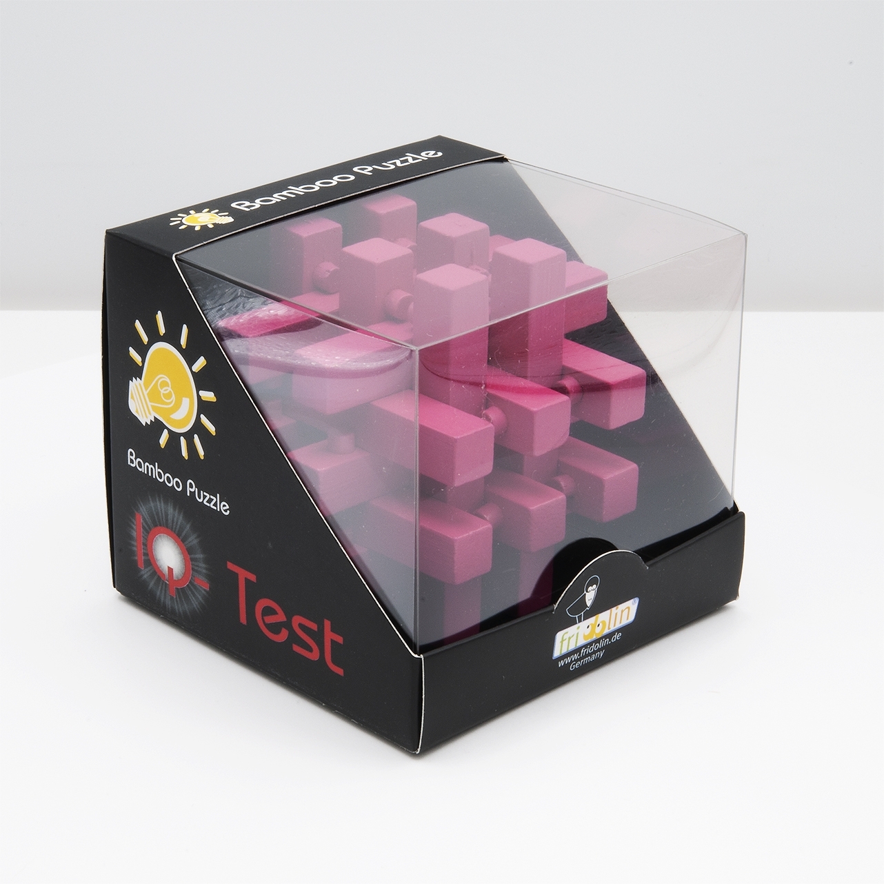 IQ-Test, bamboo puzzle, Locked, magenta