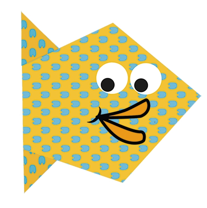 Kids-Origami, Fish 20 sheets 15x15 cm