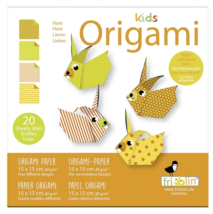 Kids-Origami, Rabit 20 sheets 15x15 cm
