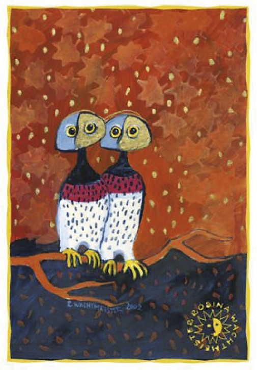 Folded card, Wachtmeister, Owl