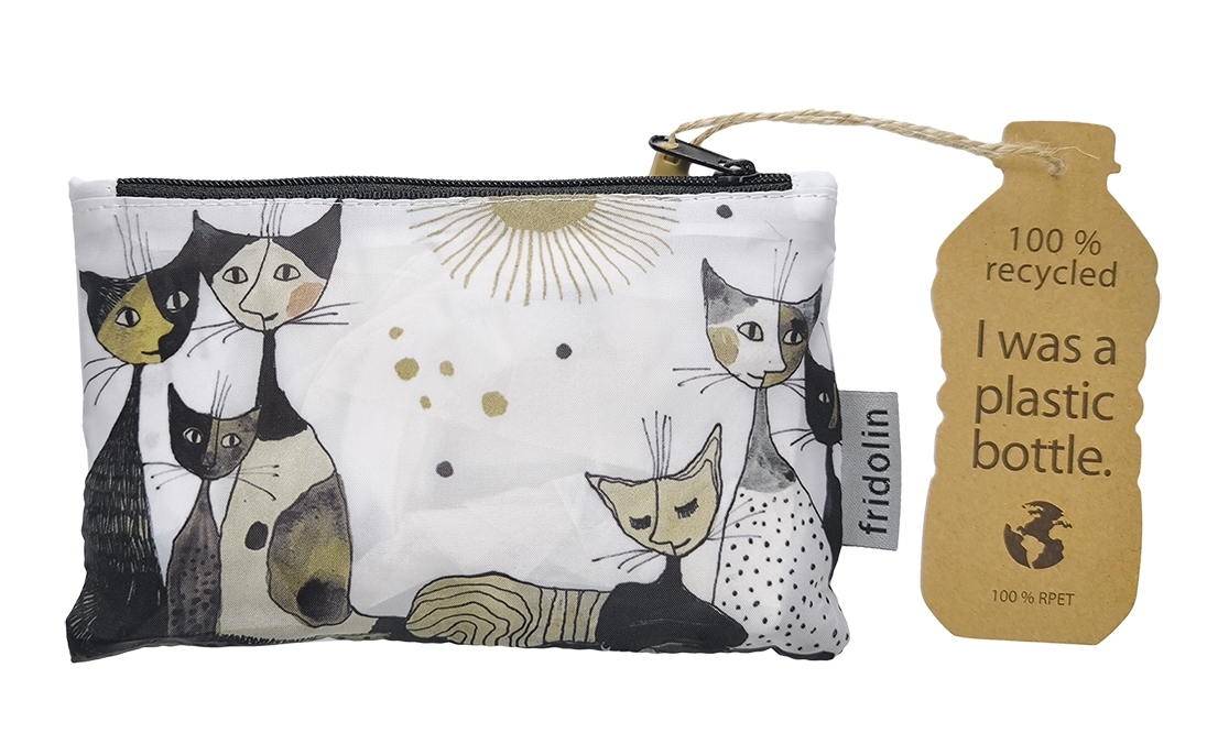 Eco bag recycled, Wachtmeister, cats, sepia