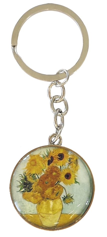 art keyring, one-sided, Van Gogh, Sunflowers