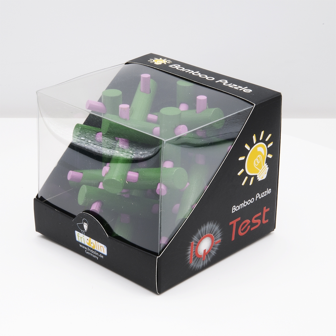 IQ-Test, bamboo puzzle, Magic Sticks, green/magent