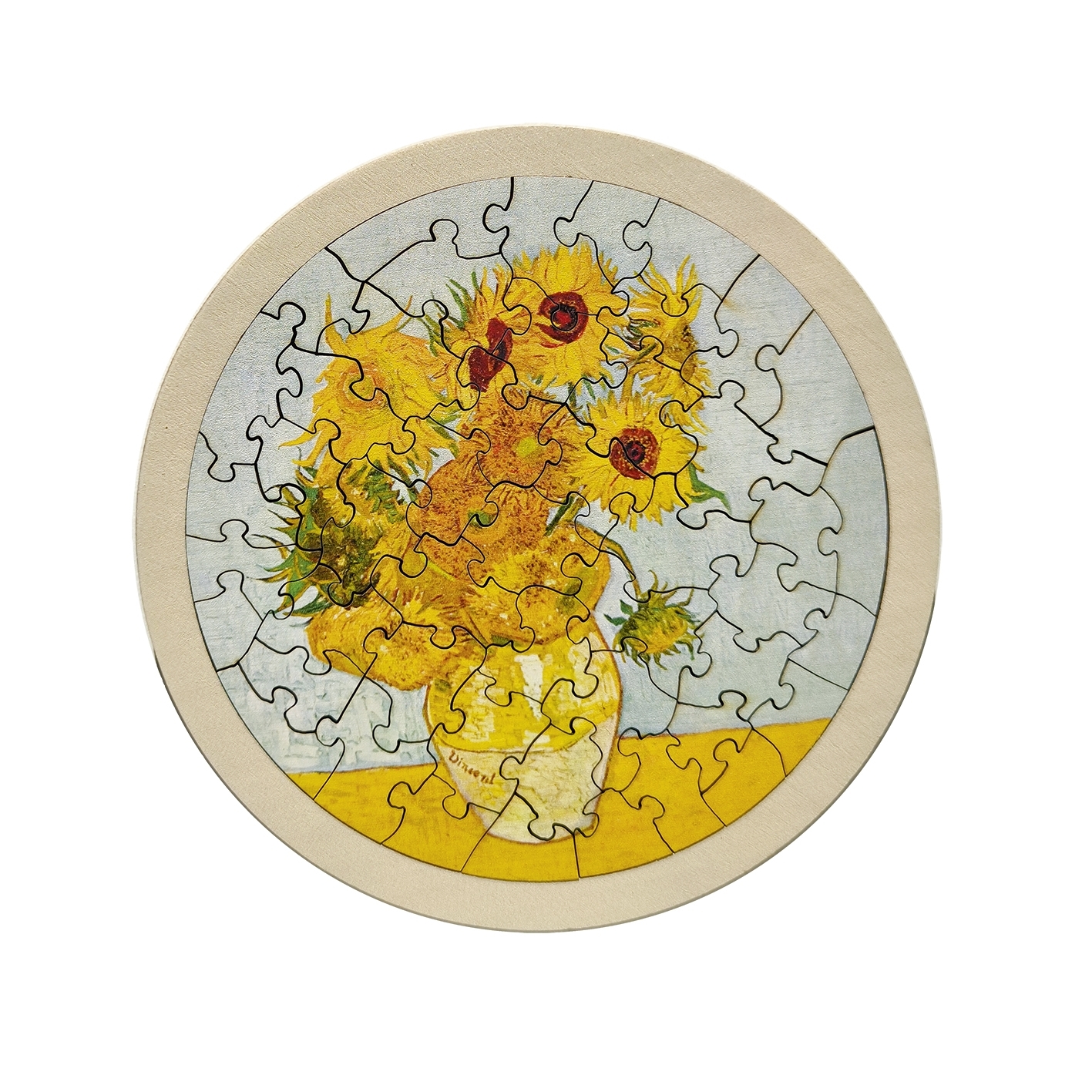 Art-Puzzle, Van Gogh, Sonnenblumen, Holz