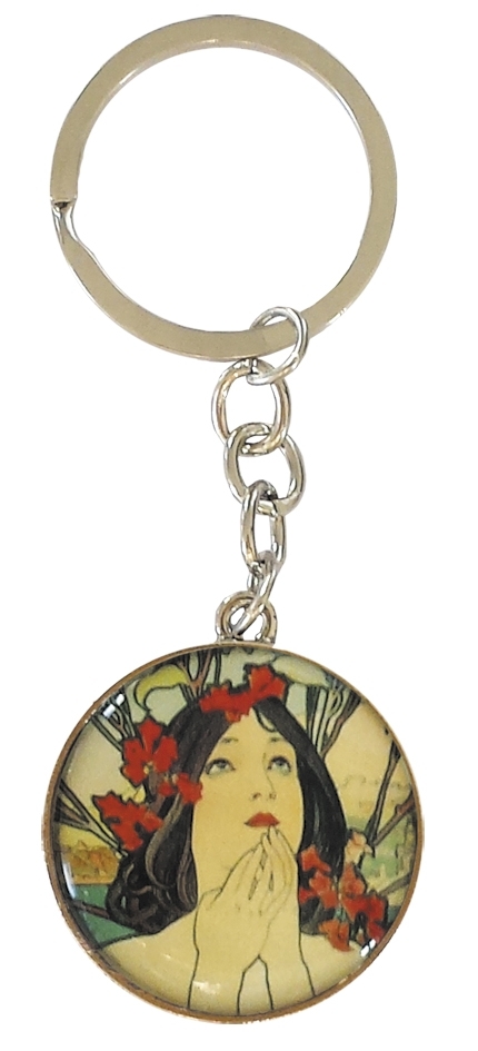 art keyring, one-sided, Art Nouveau, Monaco
