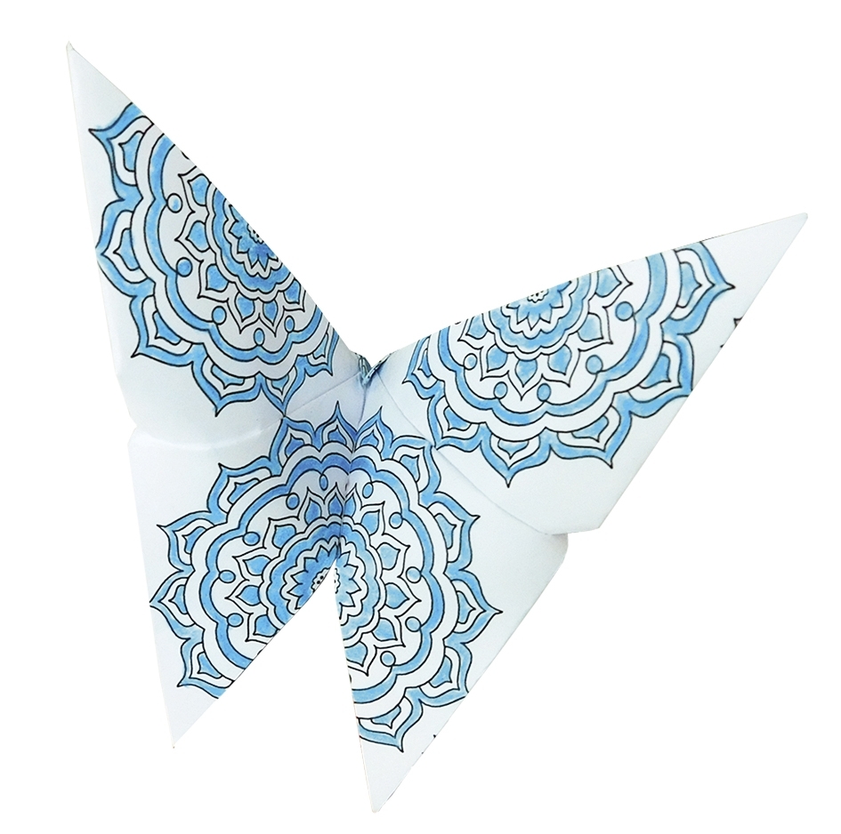 Mandala Colour. Origami, butterfly 20 sheets 15x15