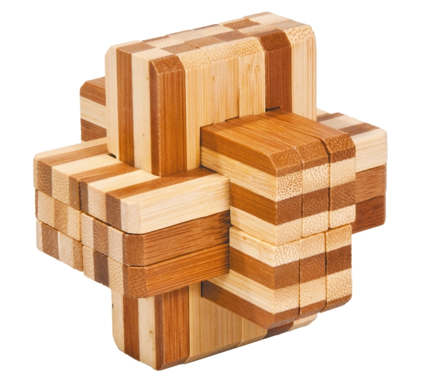 IQ-Test, bamboo puzzle, Block-Cross