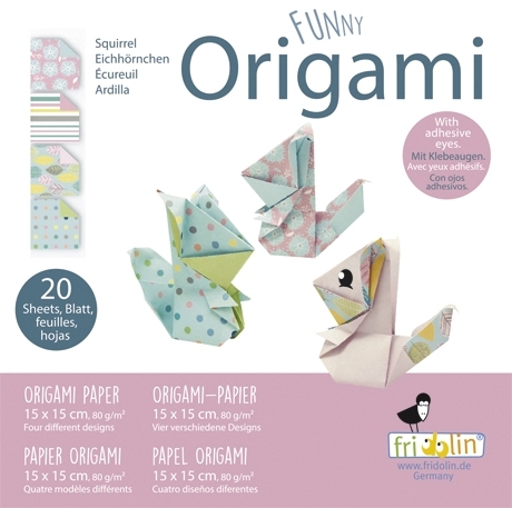 Funny Origami, Squirrels, 20 sheets 15x15 cm