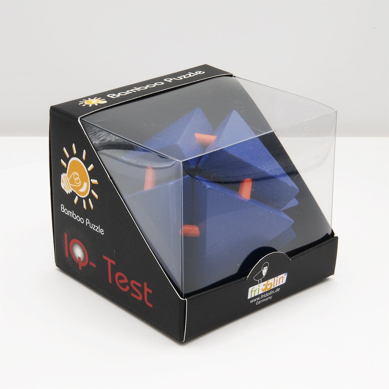 IQ-Test, Magic bamboo triangle box, orange, blue