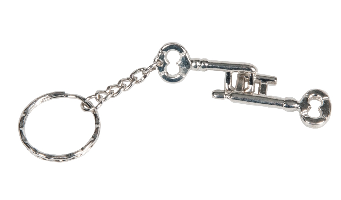 IQ-Test, key ring, Two Keys, metal