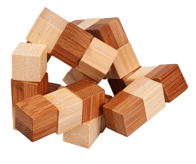 IQ-Test, Bamboo cube puzzle, bicolour