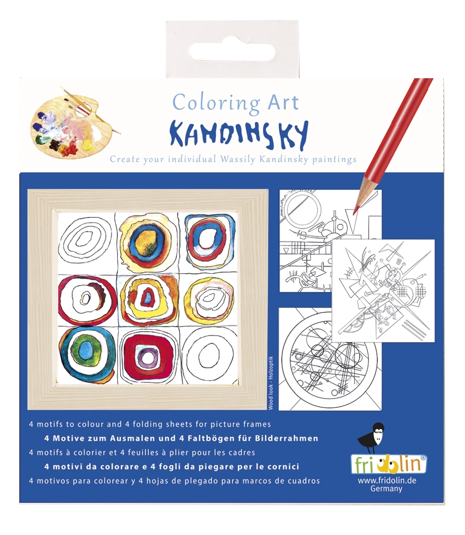 Coloring Art, Kandinsky, 4 motifs + fold. frame