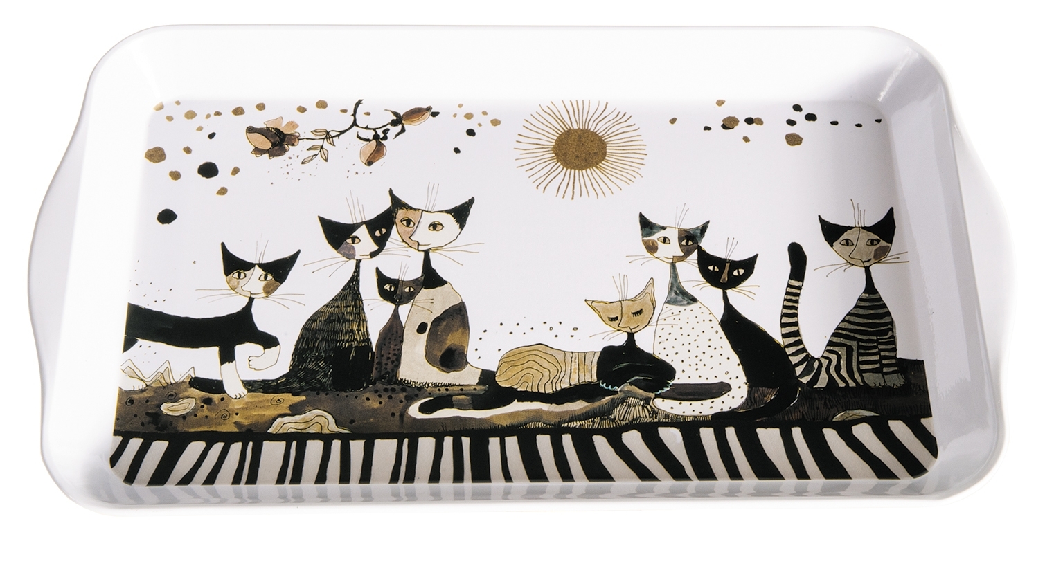 tin tray, large, Wachtmeister, Cats Sepia