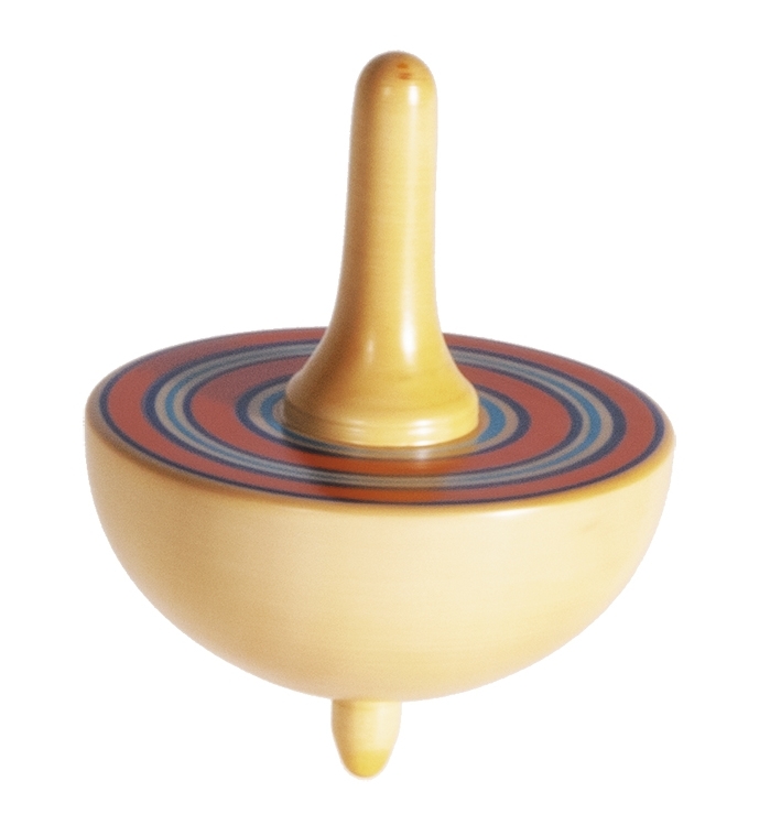 Wooden spinning top, Concentric, asstd by color