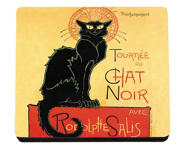 coaster, Art Nouveau, Chat Noir, MDF/Felt