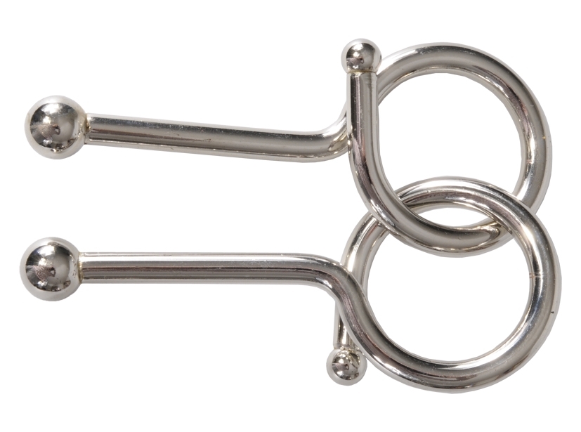 IQ-Test, Two Rings and Pin, metal