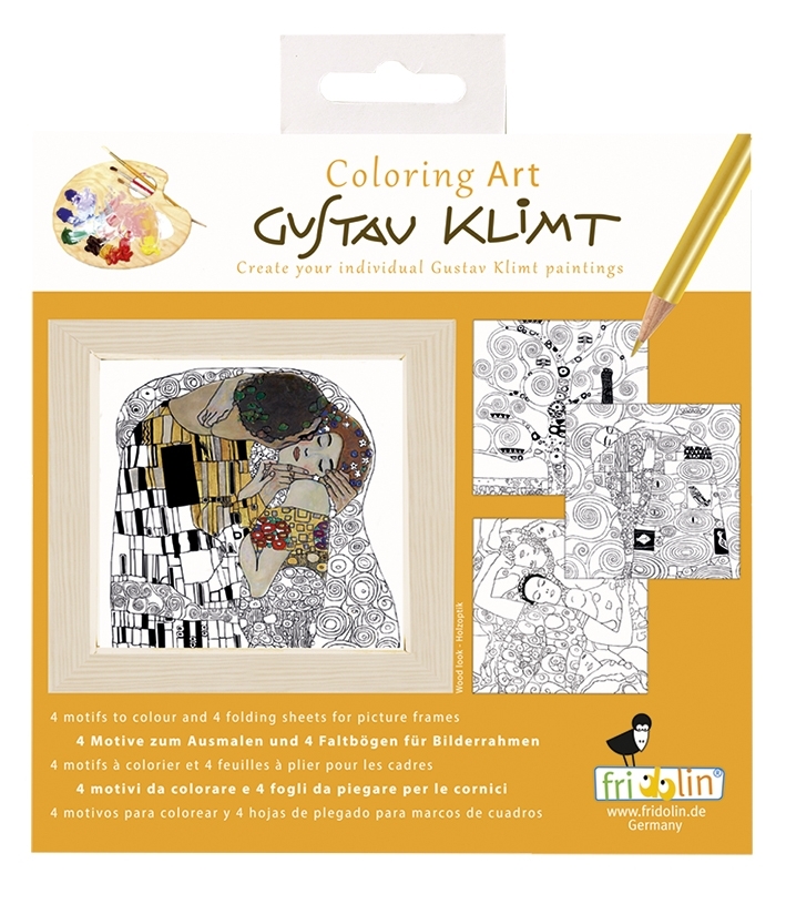 Coloring Art, Klimt, 4 motifs + folding frames