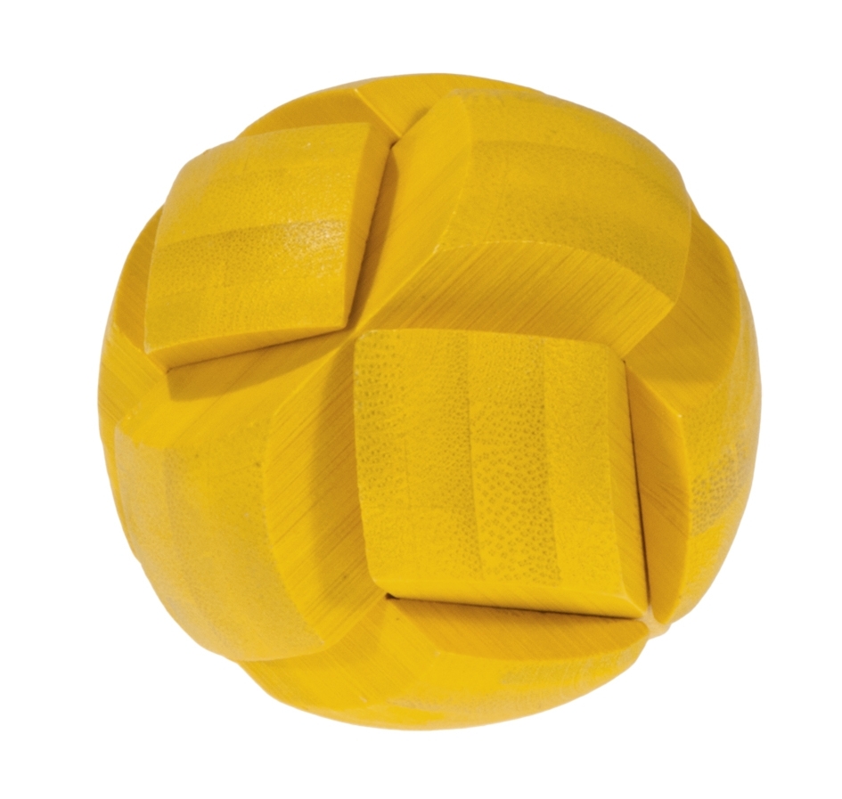 IQ-Test, bamboo puzzle, Ball, yellow