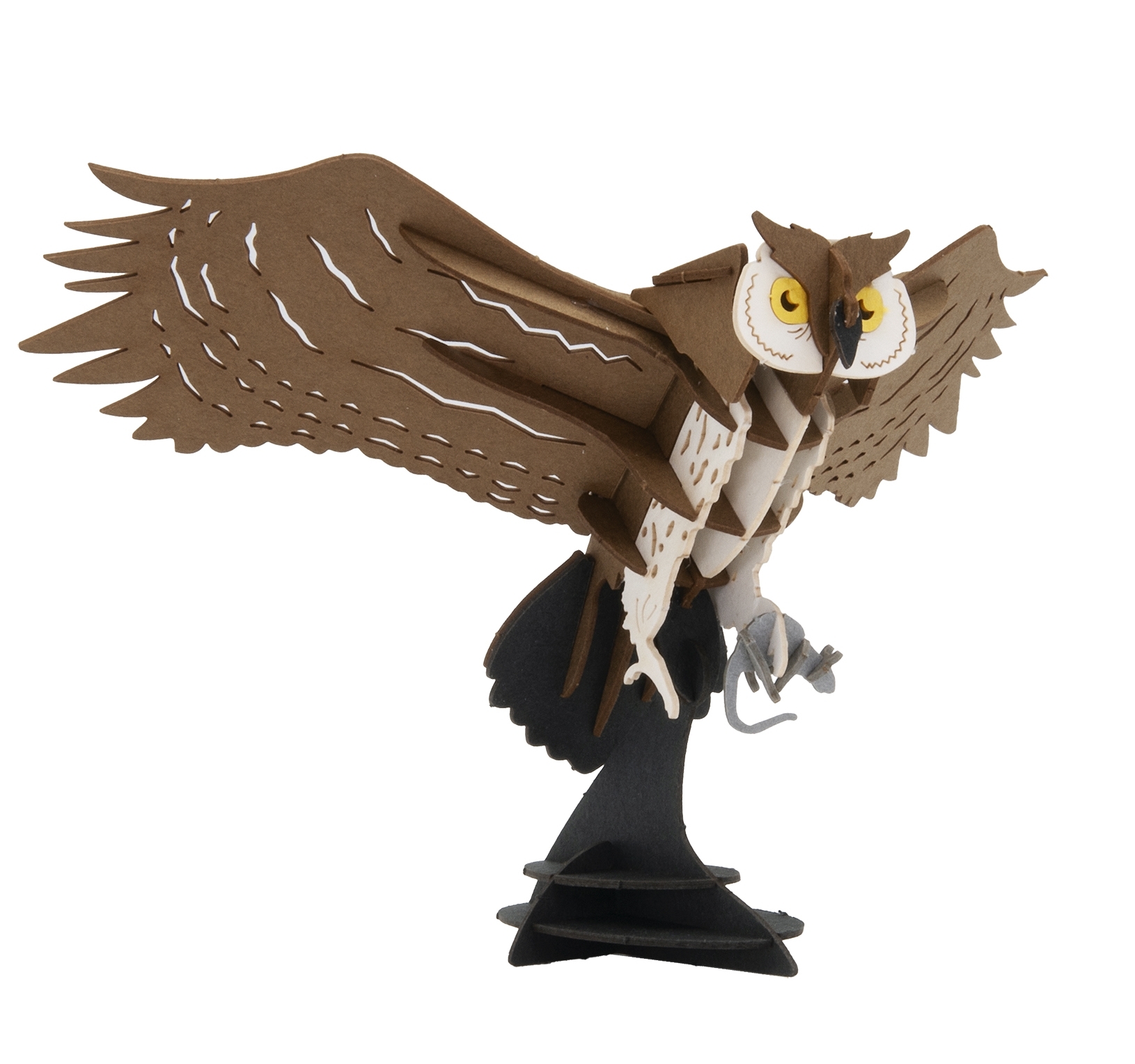 3D model, owl with mouse