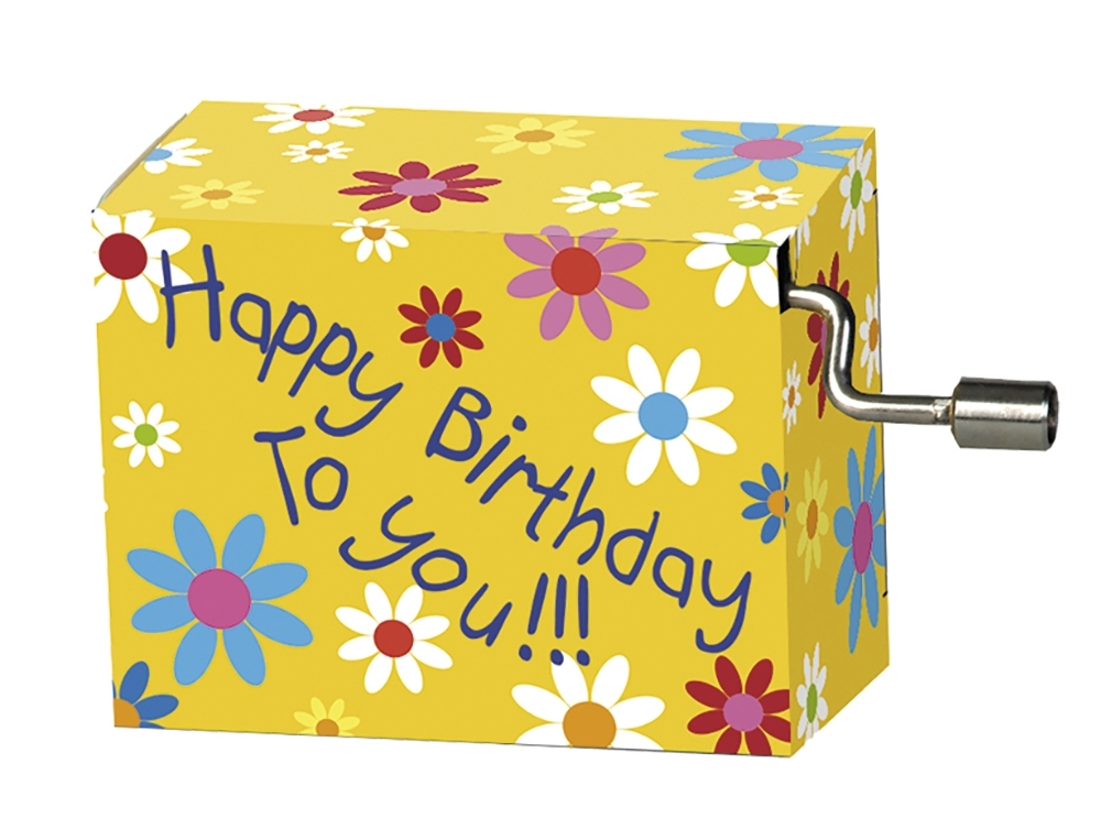Music box, Happy Birthday, with blossoms