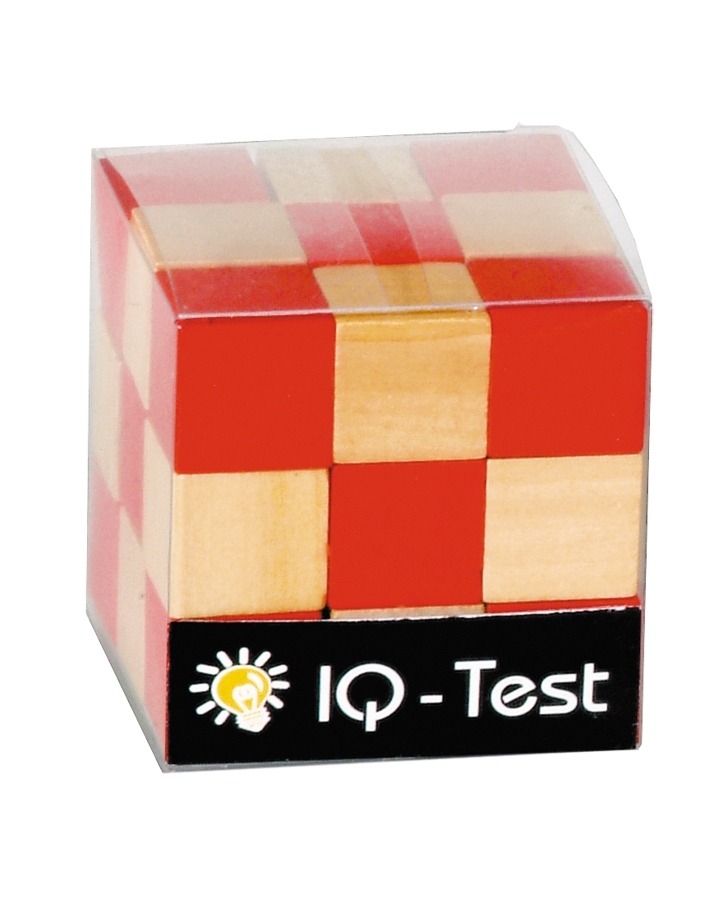 IQ-Test, Wooden cubes, natural/red