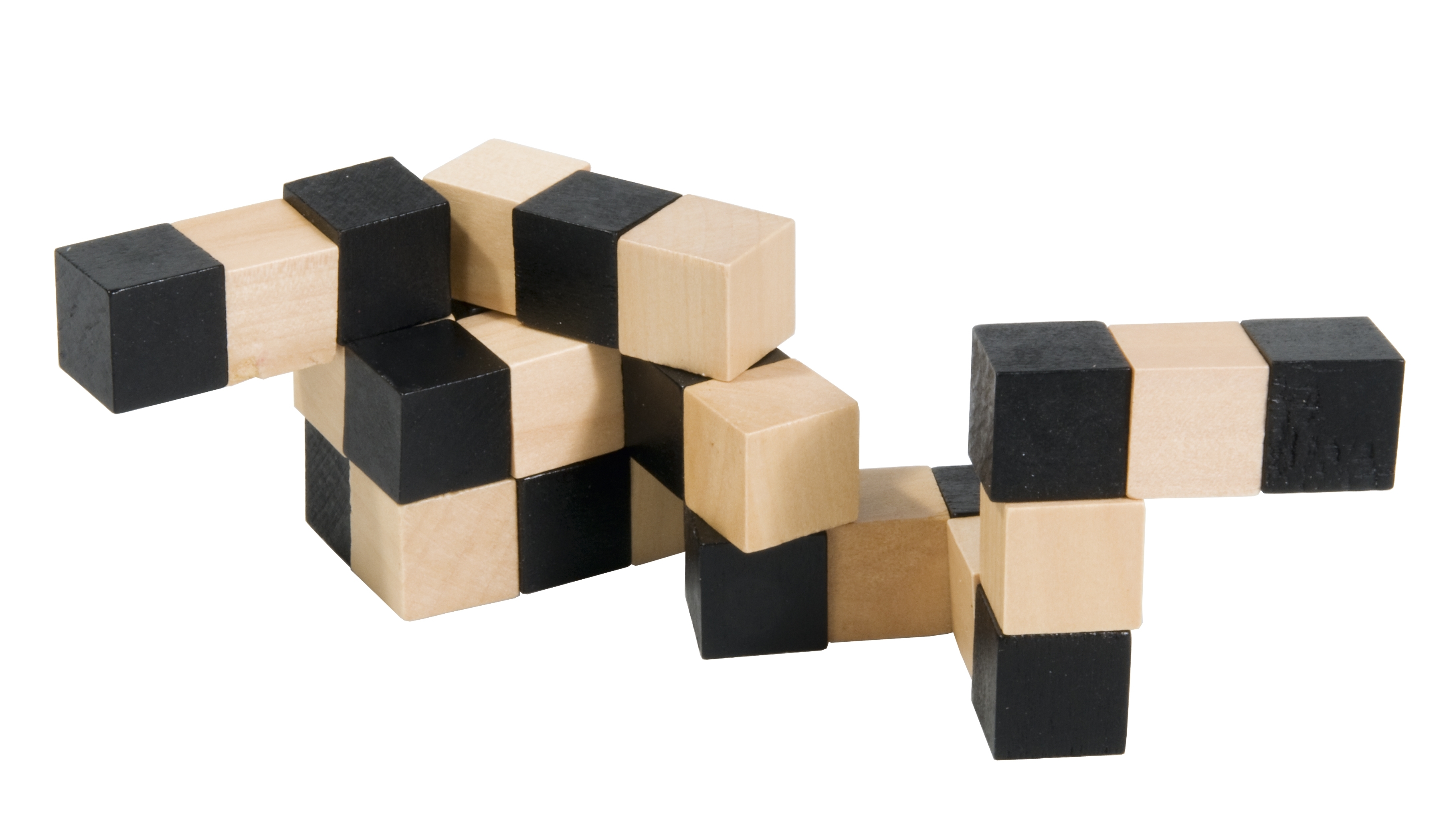 IQ-Test, Wooden cubes, natural/black