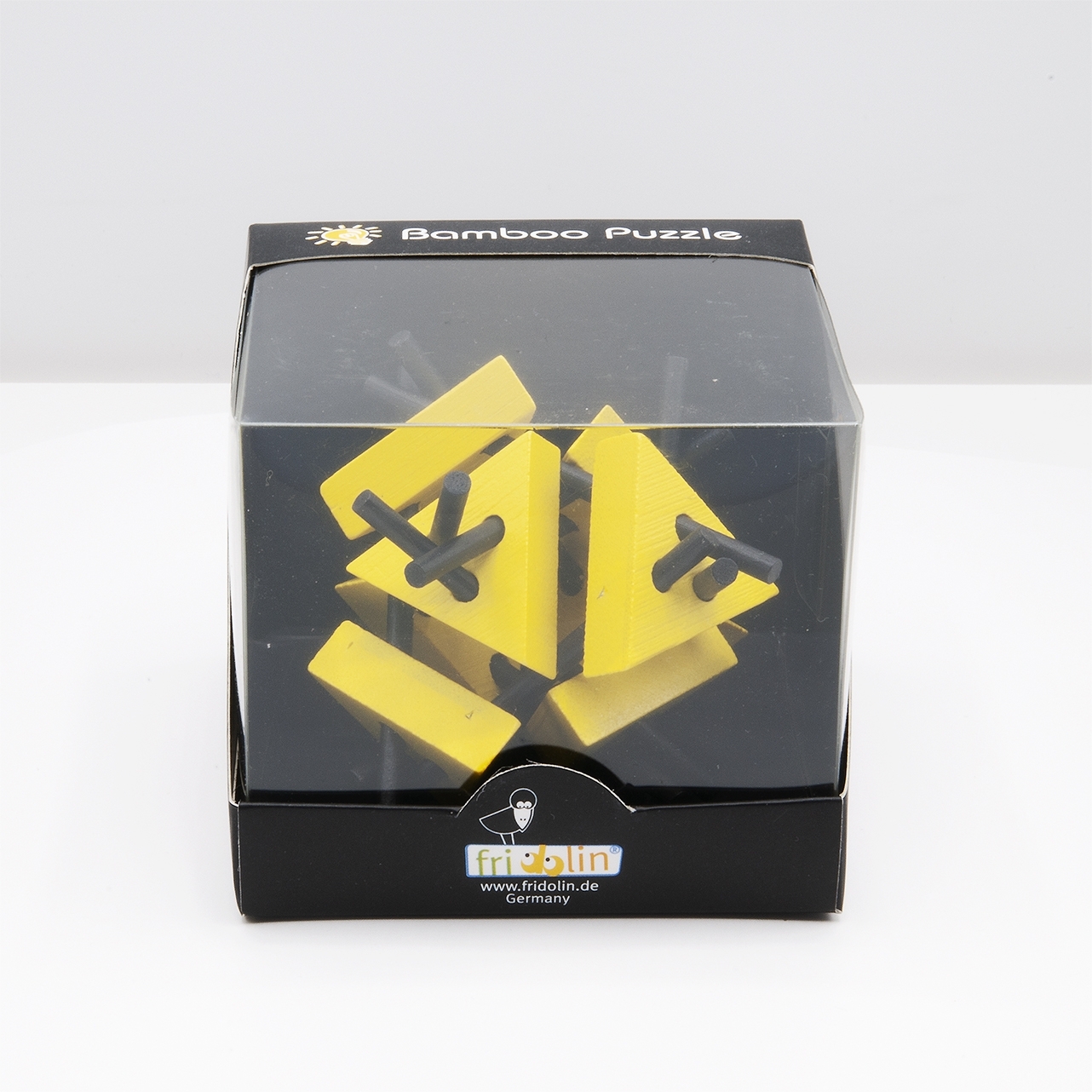 IQ-Test, bamboo puzzle, Triangles/Sticks, yell/blk