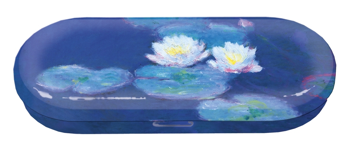Spectacle case, Monet, Water lilies, metal
