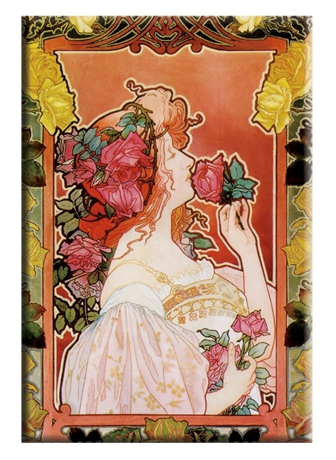 Magnet, Art Nouveau, Rose Livemont