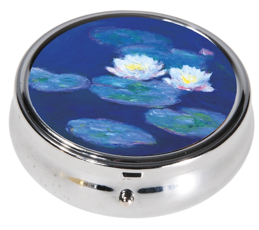 pillbox, large, round, Monet, Water Lilies