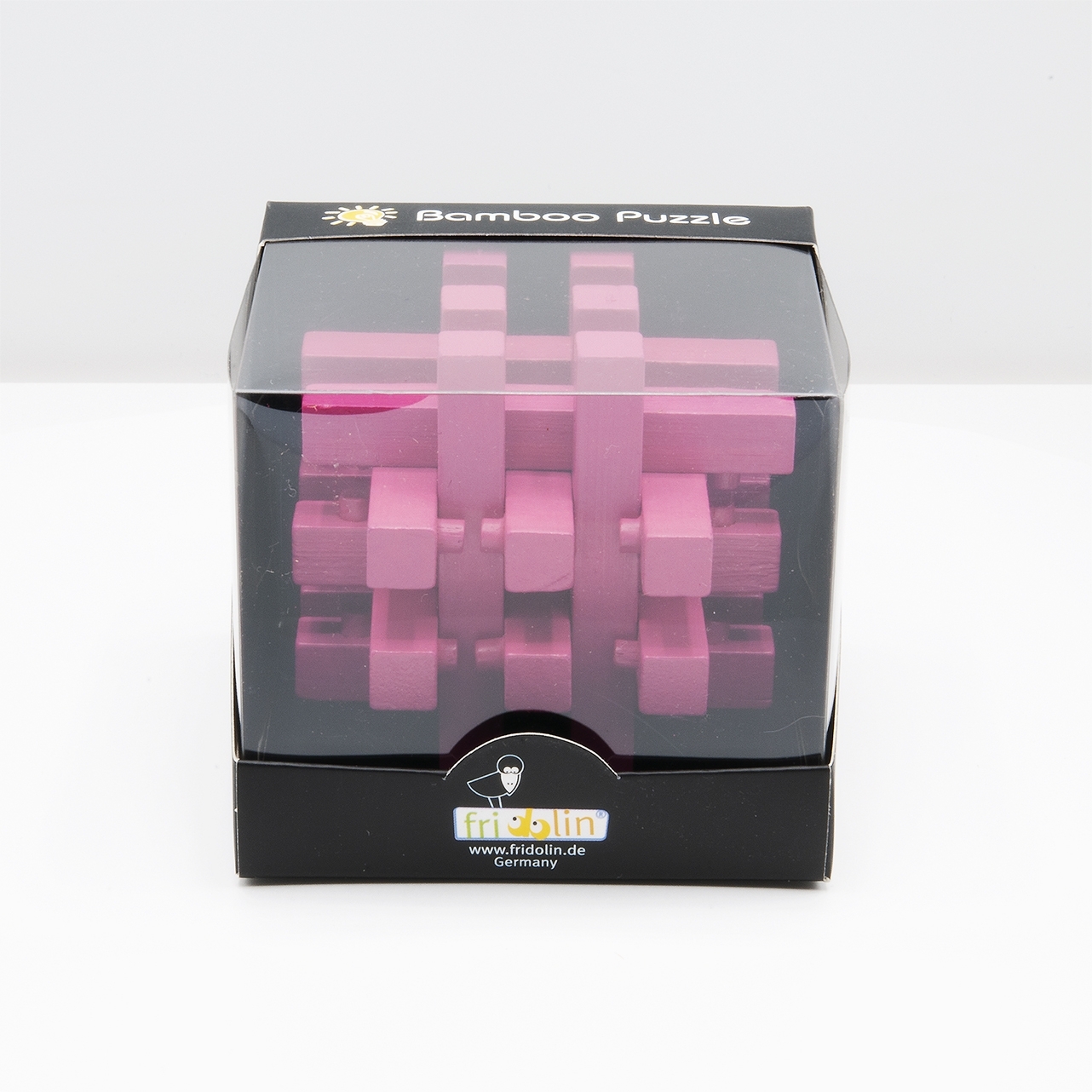 IQ-Test, bamboo puzzle, Locked, magenta