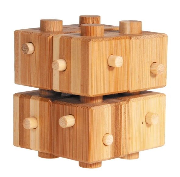 IQ-Test, bamboo puzzle, Cube with Sticks