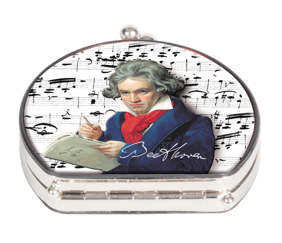 Pocket mirror, Beethoven, Portrait, textile