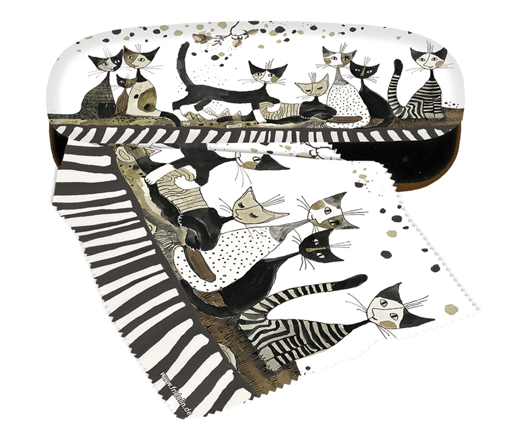 Spectacle case set, Wachtmeister, Cats Sepia