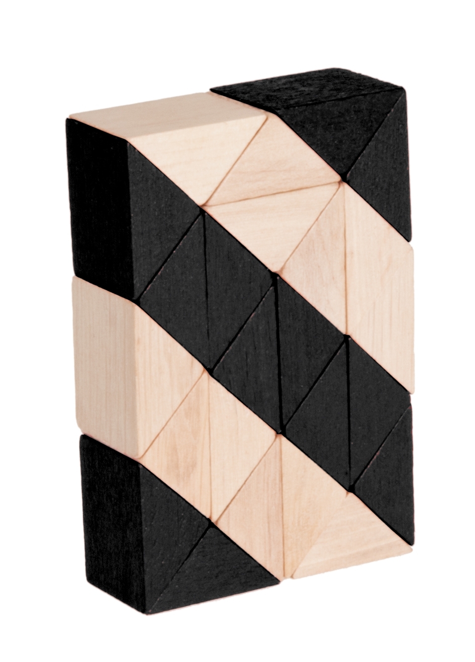 IQ-Test, Wooden Triangle-Snake-Puzzle, natur/black