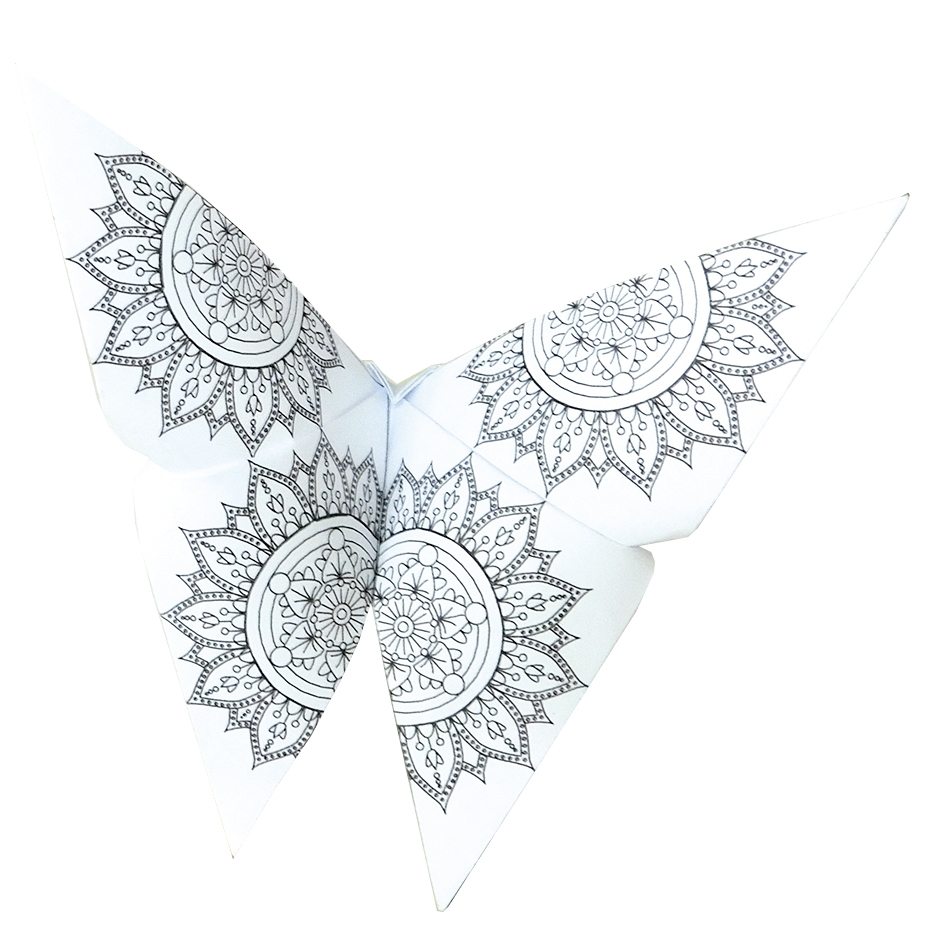 Mandala Colour. Origami, butterfly 20 sheets 15x15