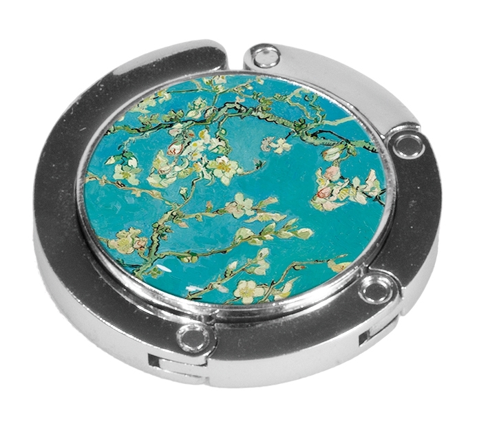 Bag hanger, Van Gogh, almond blossom, silver