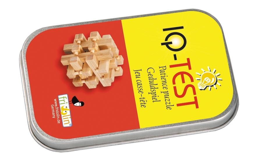 IQ-Test in a box, bamboo, Locked