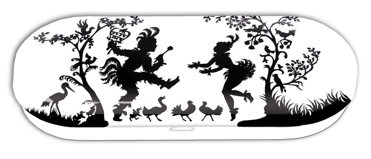 Spectacle case, Lotte Reiniger, Papageno, metal