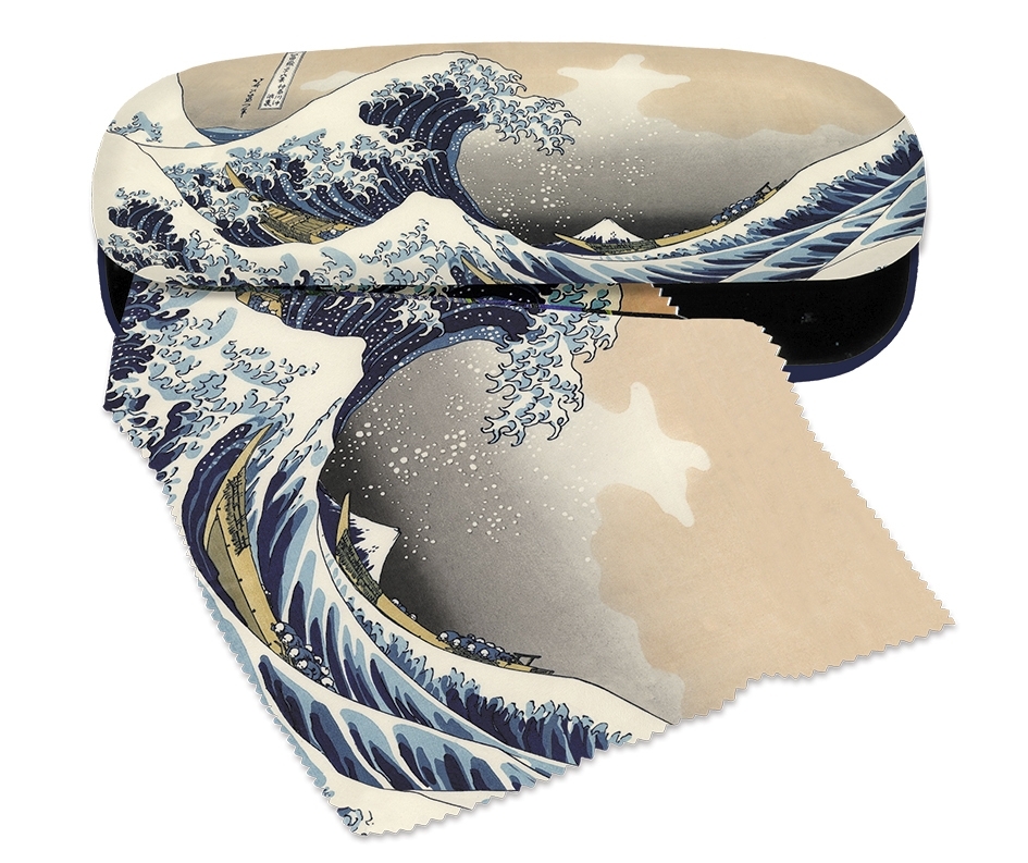 Spectacle case set, Hokusai, Great Wave