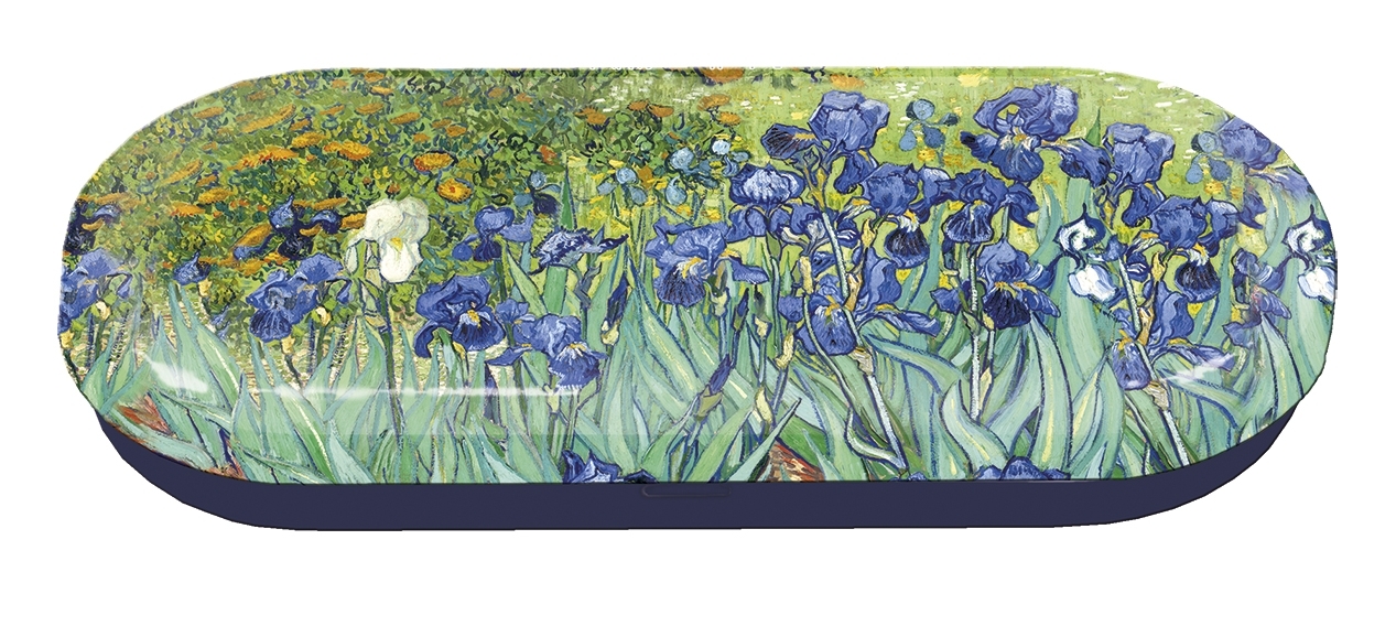 Spectacle case, Van Gogh, Irises, metal