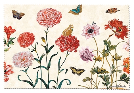 Eyeglass cleaning cloth, Merian, Flowers