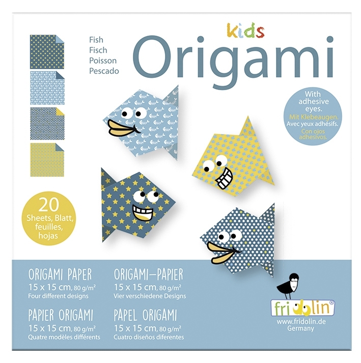 Kids-Origami, Fish 20 sheets 15x15 cm
