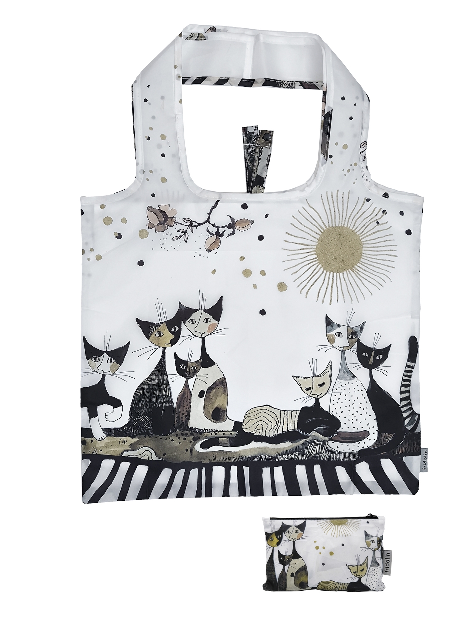 Eco bag recycled, Wachtmeister, cats, sepia