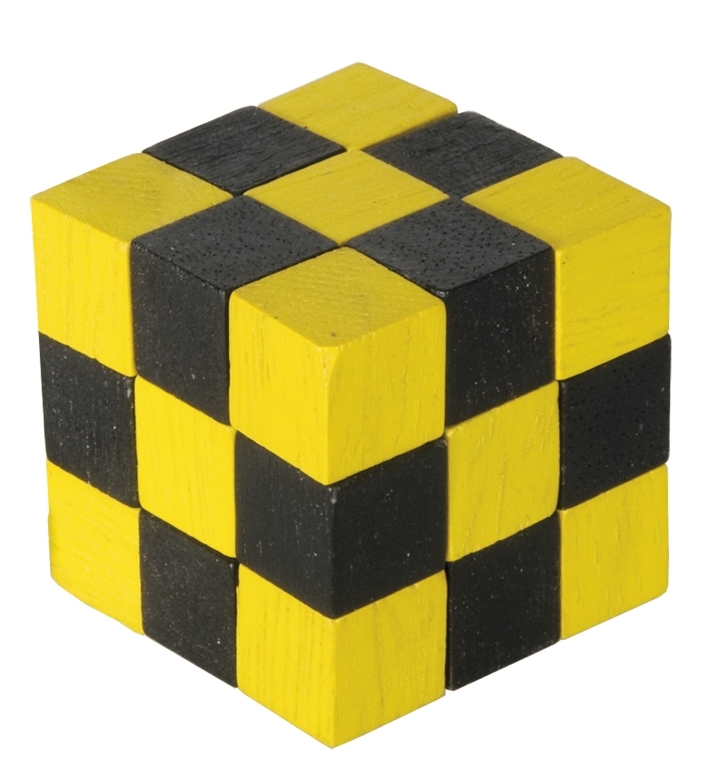 IQ-Test, Wooden cubes, yellow/red